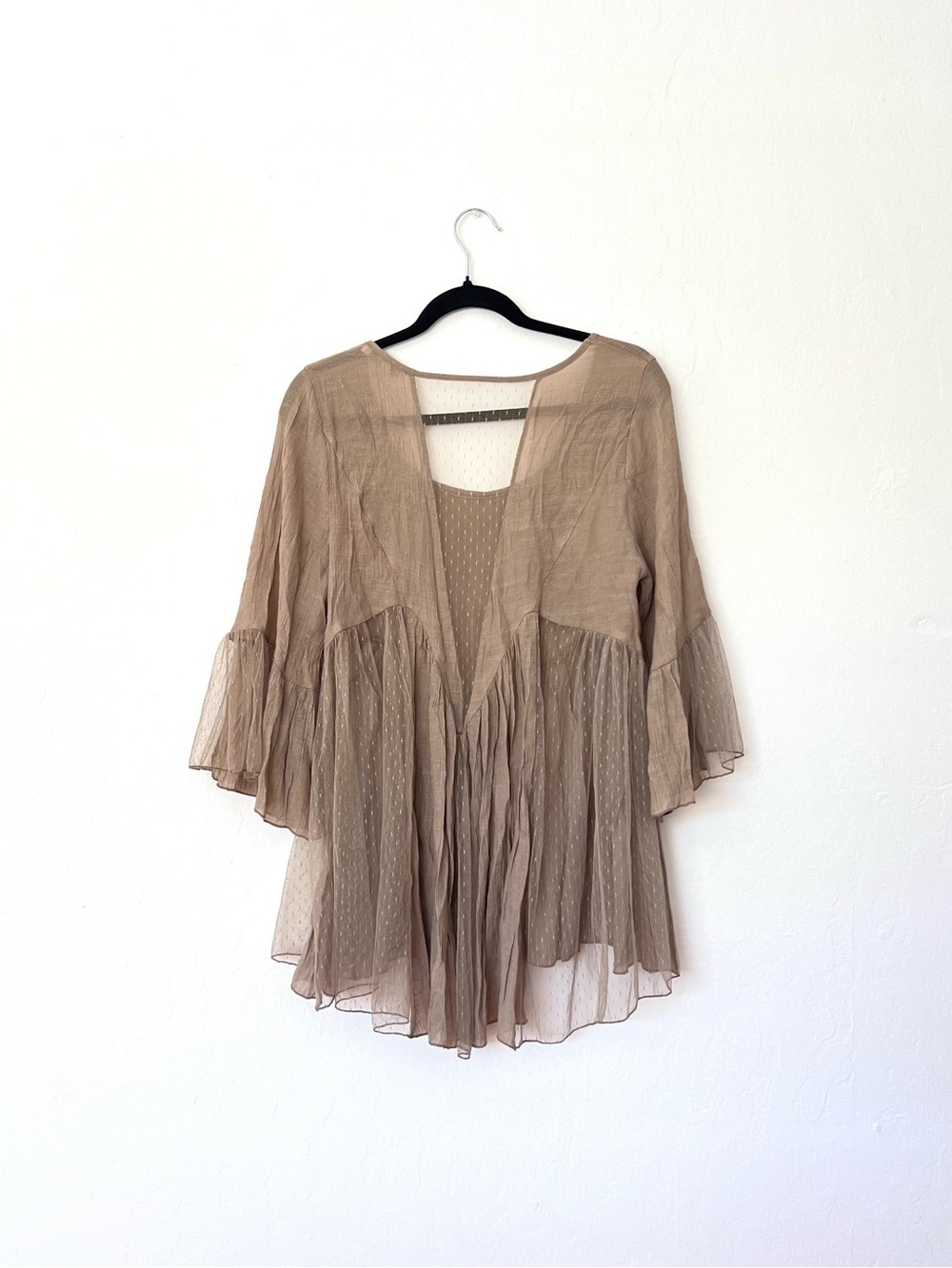 Rebellion Boho Ruffle Crochet Peasant Top - Picture 7 of 9